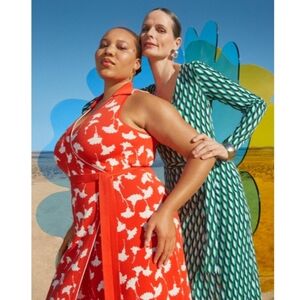 Diane Von Furstenberg Bold Print Midi Wrap Dress